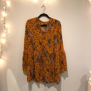 Yellow Bell Sleeve Dress